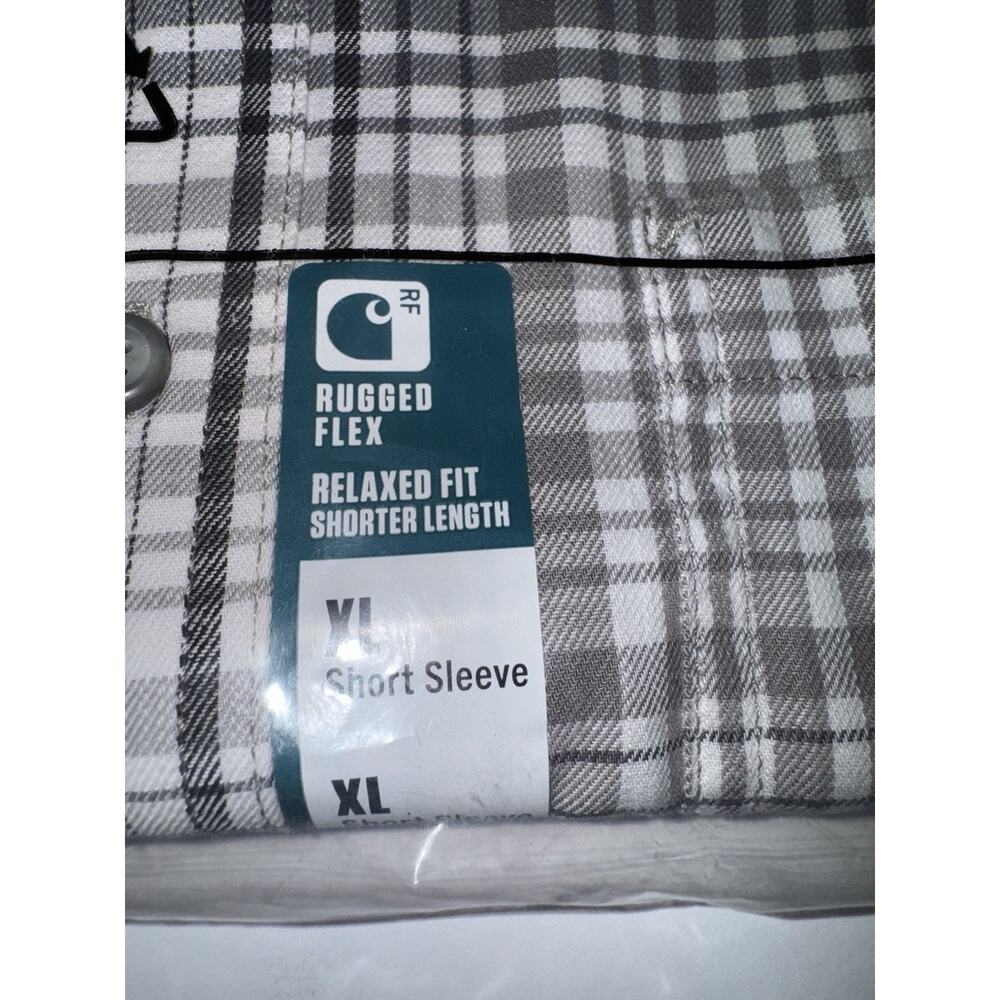 NWT Carhartt Mens Shirt Rugged Flex Relaxed Fit Lightweight Short Sleeve XL Gray - Picture 4 of 7